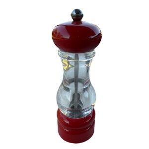 Vintage Olde Thompson Red and Clear Acrylic Plastic Pepper‎ Grinder Shaker